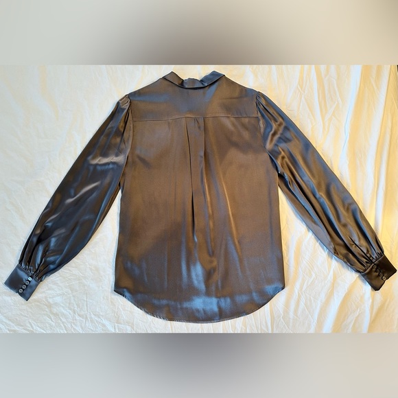 Generation Love Aurelie Silk Blouse in Steel - Size L - Picture 3 of 8